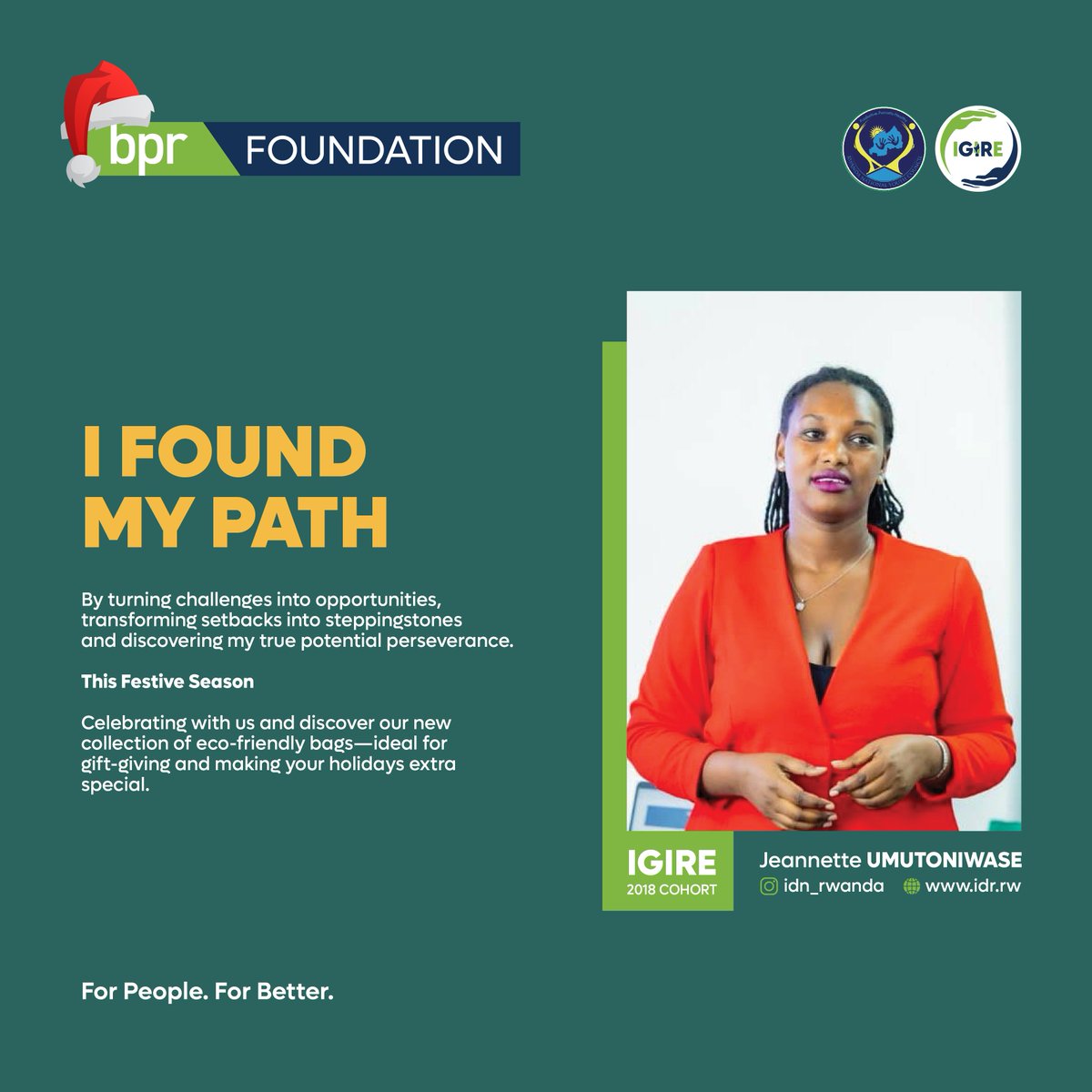 BPR_Foundation's tweet photo. Watching our beneficiaries grow and achieve their dreams fills us with pride!
If you are gift shopping this festive season, support our very own Jeannette @IdnRwanda, for eco friendly options for loved ones.
#BPRFoundation
#igireprogram https://t.co/lD5yJaVpth