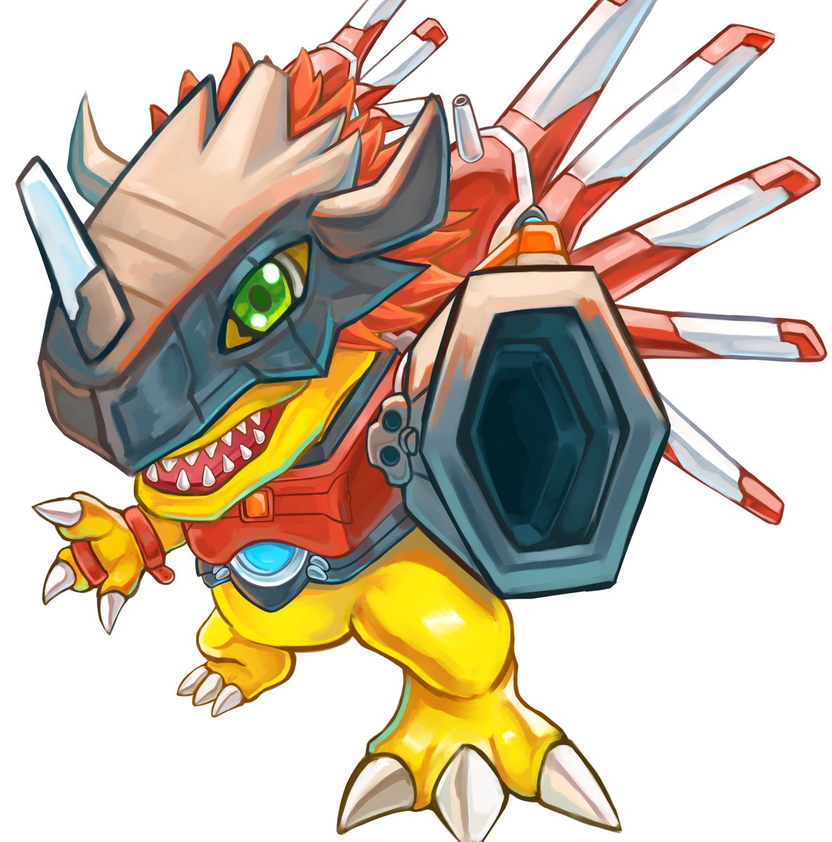 Ice_Fire_01's tweet image. Agumon x Rize Greymon 
#digimon 
#デジモン