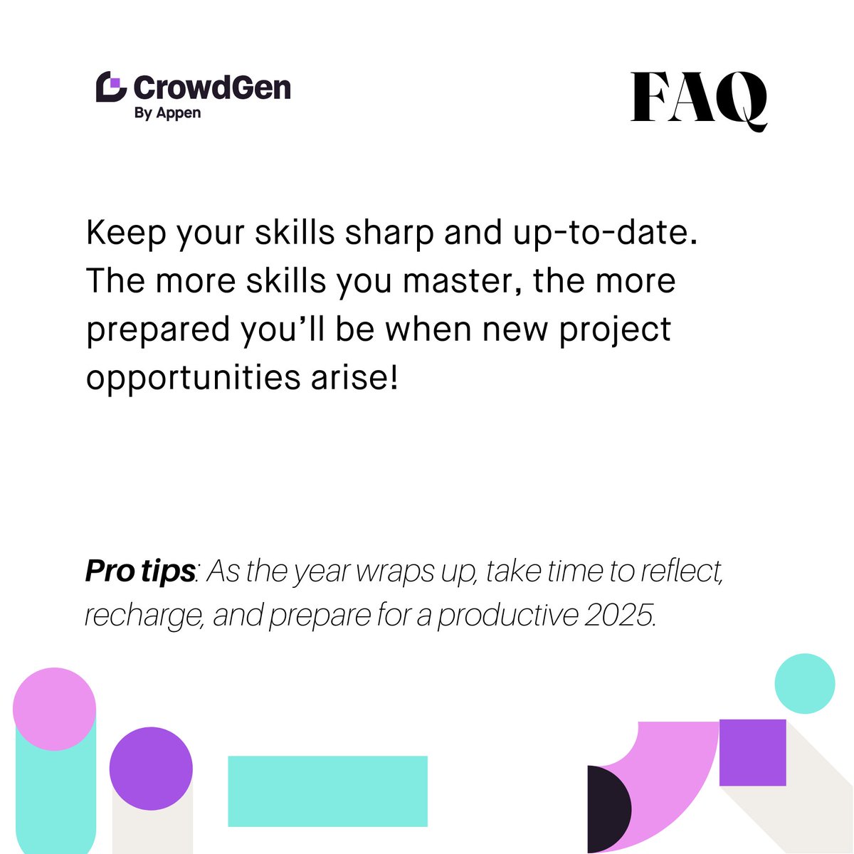 crowdgenbyappen's tweet photo. Didn’t pass a project qualification?
No worries—new opportunities await!
Swipe through for all the details on what happens next and how to prepare for fresh opportunities.
#CrowdGenCommunity #CrowdGenFAQ #AICommunity #CrowdGen #Appen https://t.co/o8N1ASI4Md