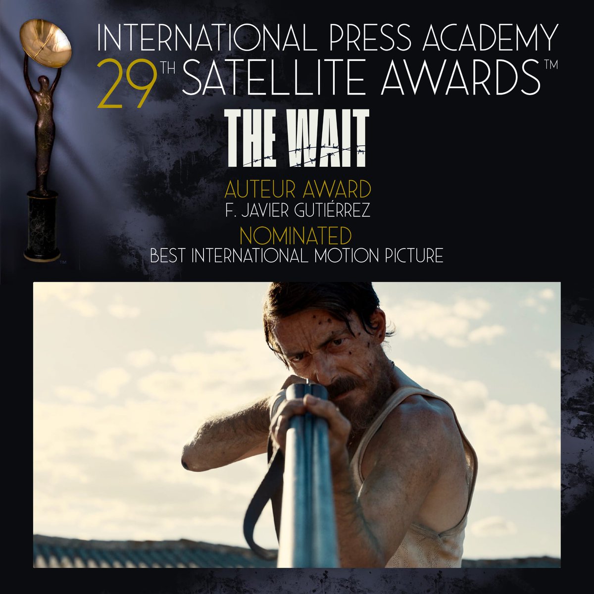 OldWizardofOz's tweet image. El director de cine de género F. Javier Gutiérrez (@FJ6utierrez) recibirá el Premio Autor en los #SatelliteAwards por #LaEspera 💥 Este reconocimiento es un hito para el terror, siendo @RealGDT (2014) y Roger Corman (2009) los únicos galardonados del género con este premio 🖤