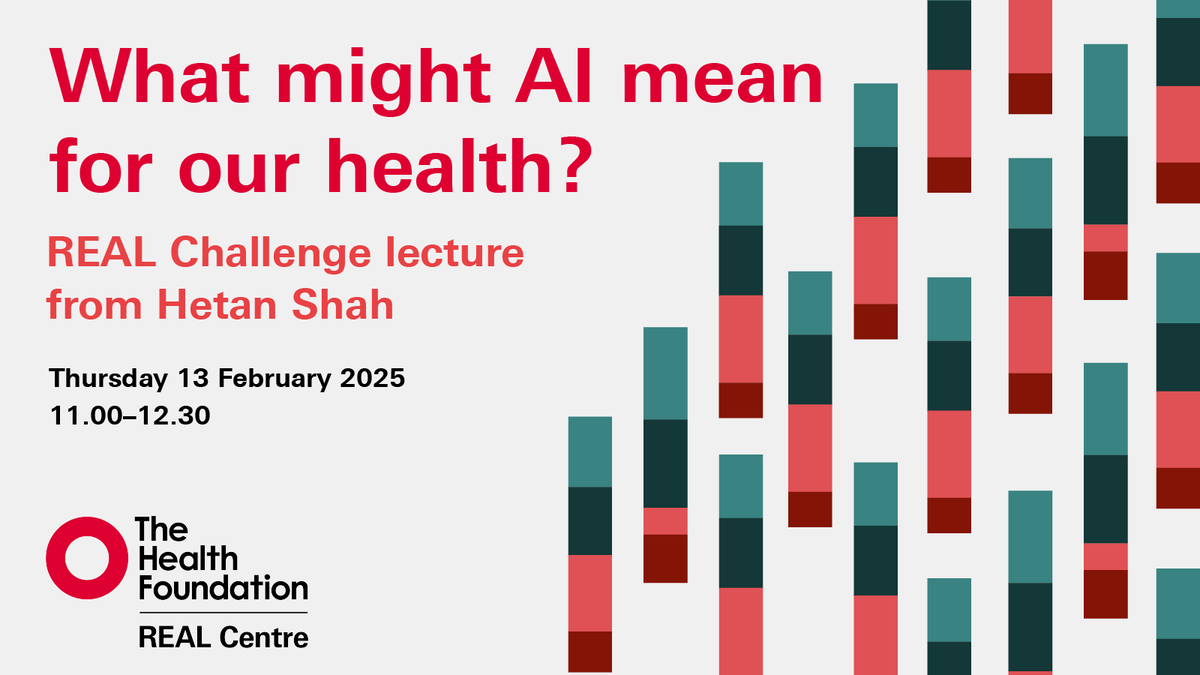 HealthFdn's tweet photo. We’re delighted that @HetanShah, Chief Executive @BritishAcademy_ will deliver our fifth #REALChallenge lecture.
The lecture will explore how to navigate the hype of #AI to improve health. Join us at @RCPhysicians or online.
Register now ⬇️
https://t.co/xC1EU5mqTD https://t.co/gvW3kQ5yVt