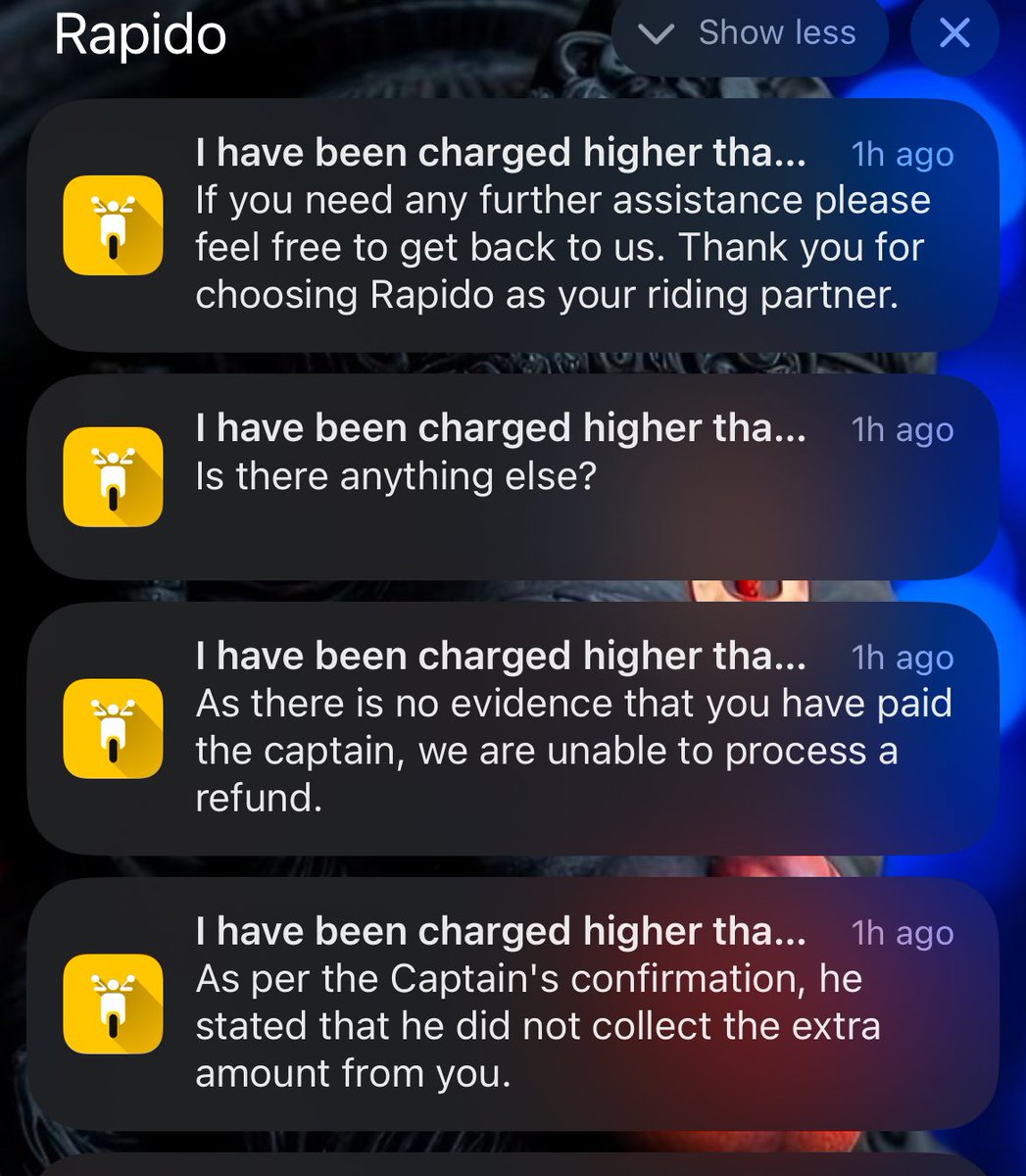 akashinst0's tweet photo. @RapidoCares Response I got against agent rude behviour, extra amount charged. He didn’t allowed me to capture any evidence. Forgot about money, what about the abuse that I faced from him?With this response, you made me thinking of booking rapido ride is not safe, uninstalled app https://t.co/9phw6oHktt