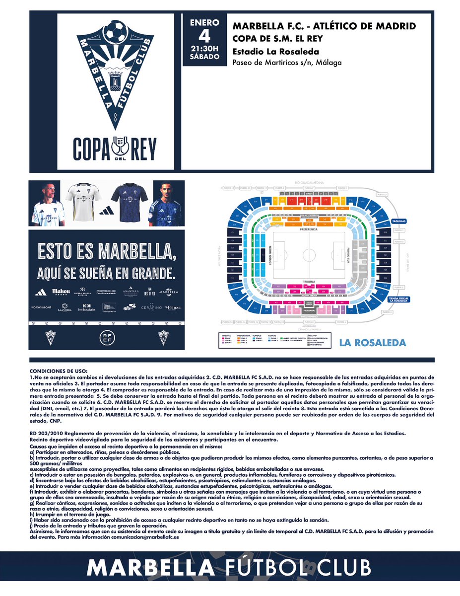 🚨 ¡¡¡ Recordad que a las  1️⃣2️⃣:0️⃣0️⃣ 𝙨𝙖𝙡𝙚𝙣 𝙡𝙖𝙨 𝙚𝙣𝙩𝙧𝙖𝙙𝙖𝙨 𝙙𝙚𝙡 𝙥𝙖𝙧𝙩𝙞𝙙𝙖𝙯𝙤 𝙙𝙚𝙡 𝙖𝙣̃𝙤 !!!

➡️ marbellafc.es/entradas/