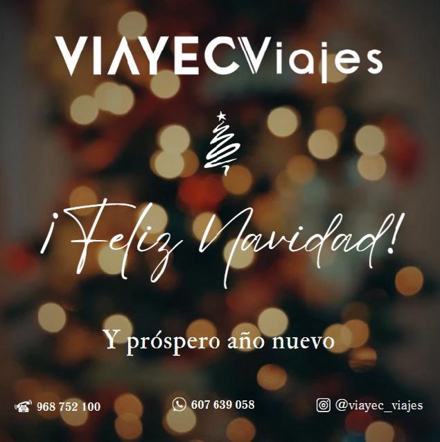 Desde Viayec Viajes os deseamos felices fiestas y brindamos por un año nuevo lleno de ilusión, salud y muchos viajes 🎄✨🥂✈️