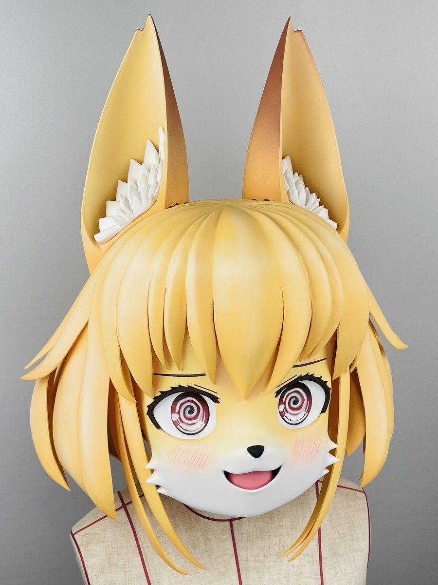 tokalcms's tweet photo. 以前弊工房で制作した着ぐるみマスク用にケモノ系の交換表情パーツを作りました。弊工房製のマスクは標準仕様として髪から顔面を外せるようになっているので、このように表情パーツを後から追加することもできます。今回は目と口の替えパーツ付き仕様です。 https://t.co/4Ov8JJHcY6