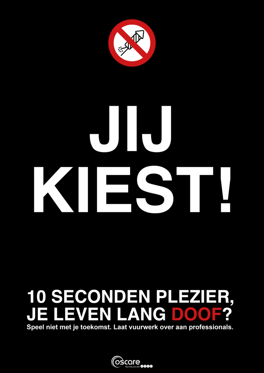 10 seconden plezier, je leven lang doof? Het knalplezier van vuurwerk kan je gehoor voor altijd beschadigen. De scherpe klap lijkt misschien kort, maar de gevolgen duren een leven lang. Speel niet met je toekomst! #neentegenvuurwerk
oscare.be/nl/vuurwerkong…