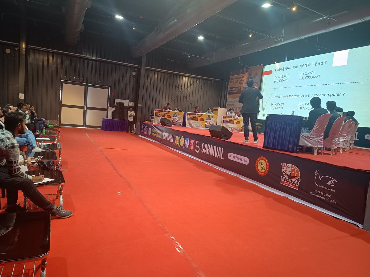 InfoGujcost's tweet photo. It's time for the #Exciting #StudioRound during the Zonal Round Quiz of #GujaratSTEMQuiz3.0!
The Top 12 students of Ahmedabad Zone are participating to showcase their #STEM brilliance.
@EduMinOfGujarat @monakhandhar
@narottamsahoo @NVS_HQ https://t.co/FUeBbkLzqV