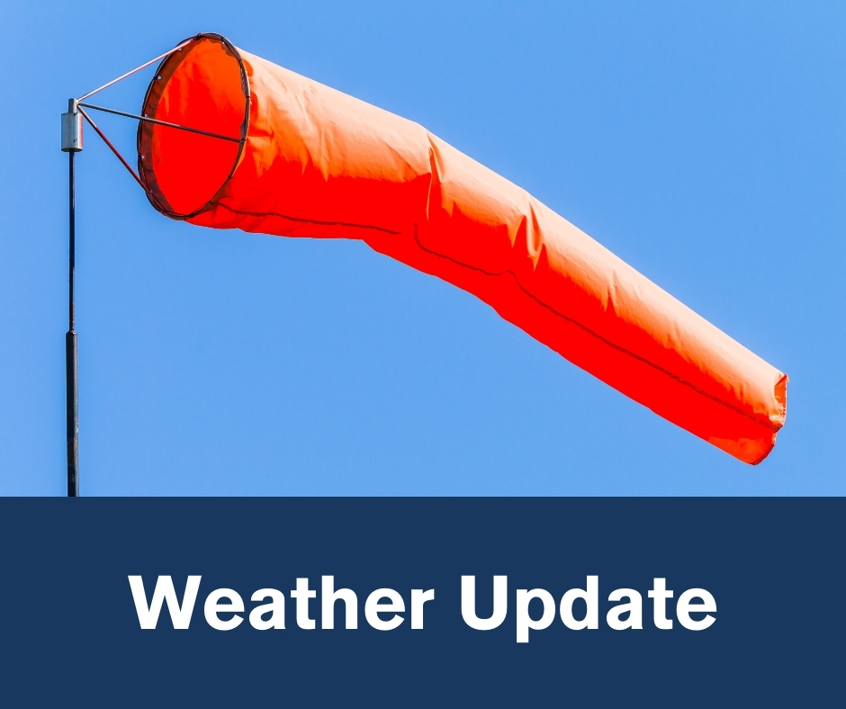 Flight schedules may be impacted this weekend with the adverse weather forecasted. Please check with your airline before travelling.