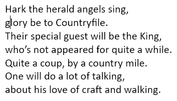 AnnaQuarendon's tweet photo. #Quangleverse #writing #words #poetry #Christmasspecial @HighgroveGardens @Countryfile #KingandPrince https://t.co/fRGBAMvfDY