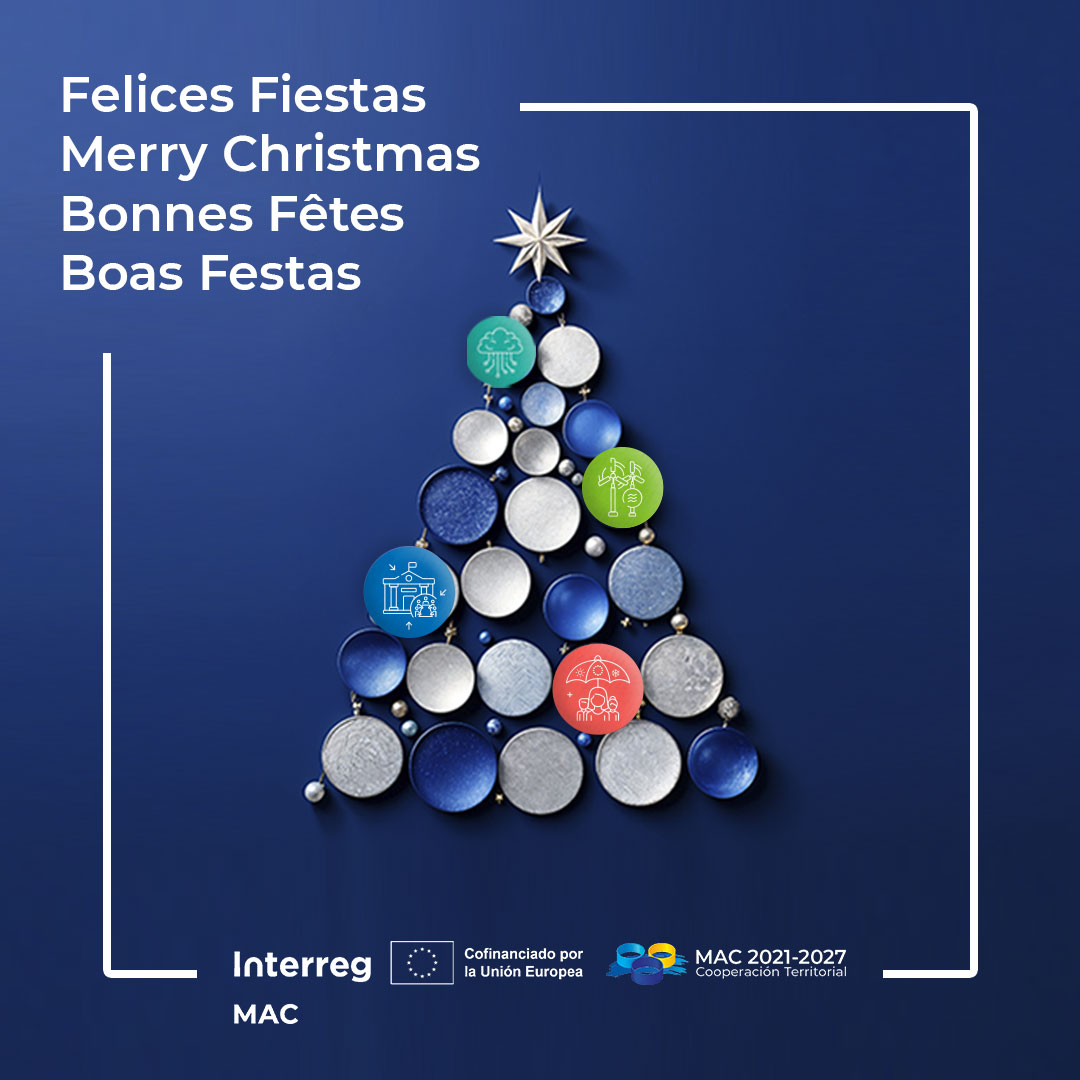 ¡Feliz Navidad y próspero Año Nuevo! Desde el Programa INTERREG MAC, agradecemos el esfuerzo conjunto que hace posible un espacio de cooperación más conectado y sostenible. ¡Que 2025 nos traiga éxitos compartidos y nuevas oportunidades de colaboración! #interreg #interregmac