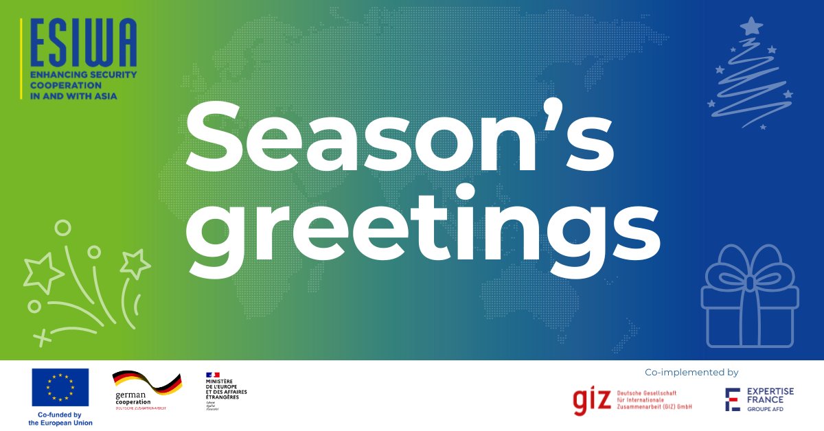 🎄🎉 From our team to yours, have a happy festive season!

In 2025, team ESIWA will continue flying the flag of #TeamEurope, working with our partners in Asia and the Indo-Pacific.