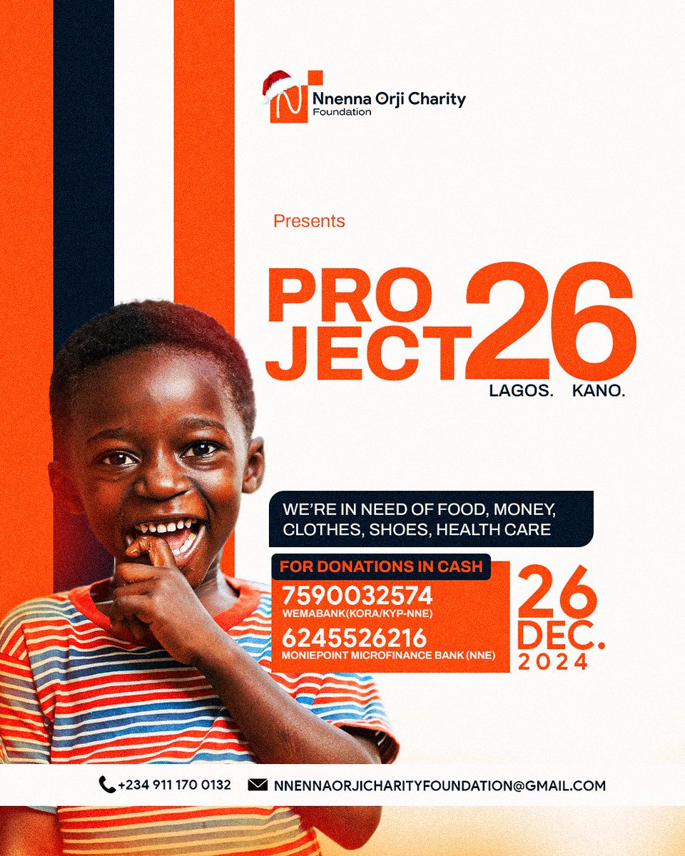 NOCFHQ's tweet photo. Support Project 26 and help bring hope, warmth, and care to those in need.
Every contribution makes a difference!

#donate #ngoinnigeria #ngo #giving #givingback #nocf #lagos #kano #nigeria https://t.co/ihfv1yatPT