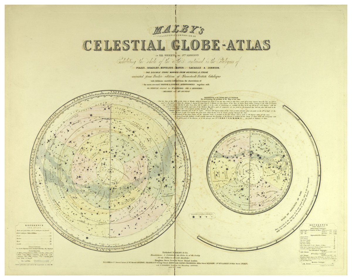 Today's @ARAScot #ArchiveAdventCaldendar theme is #Star These pages from  Malby's Celestial Globe Atlas, puublished in 1843 illustrate not just one  star, but many stars and constellations visible in the sky! This book, image size:1200x955