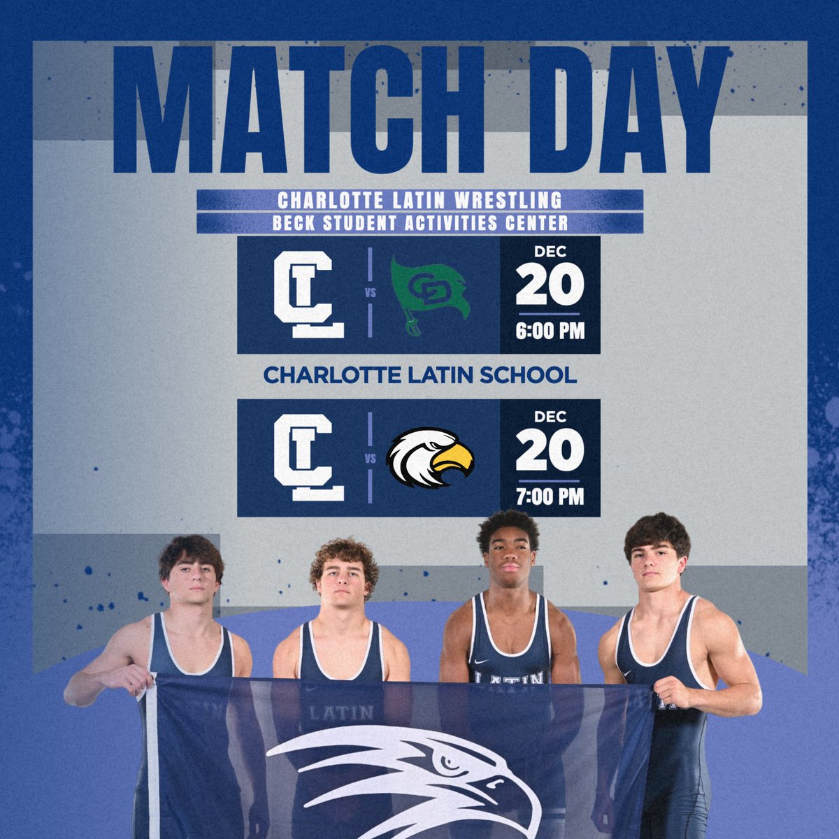 CLS_Hawks_Wrest's tweet photo. Come out and support your MatHawks as they take on Charlotte Country Day and reigning SC 2A state champions from Chesnee, SC. 

📆 Friday, 12/20/24
⏰ 6:00 PM
📍Beck Student Activities Center

#LatinStrong #GoHawks @CLS_Hawks https://t.co/UNHn9FP92O