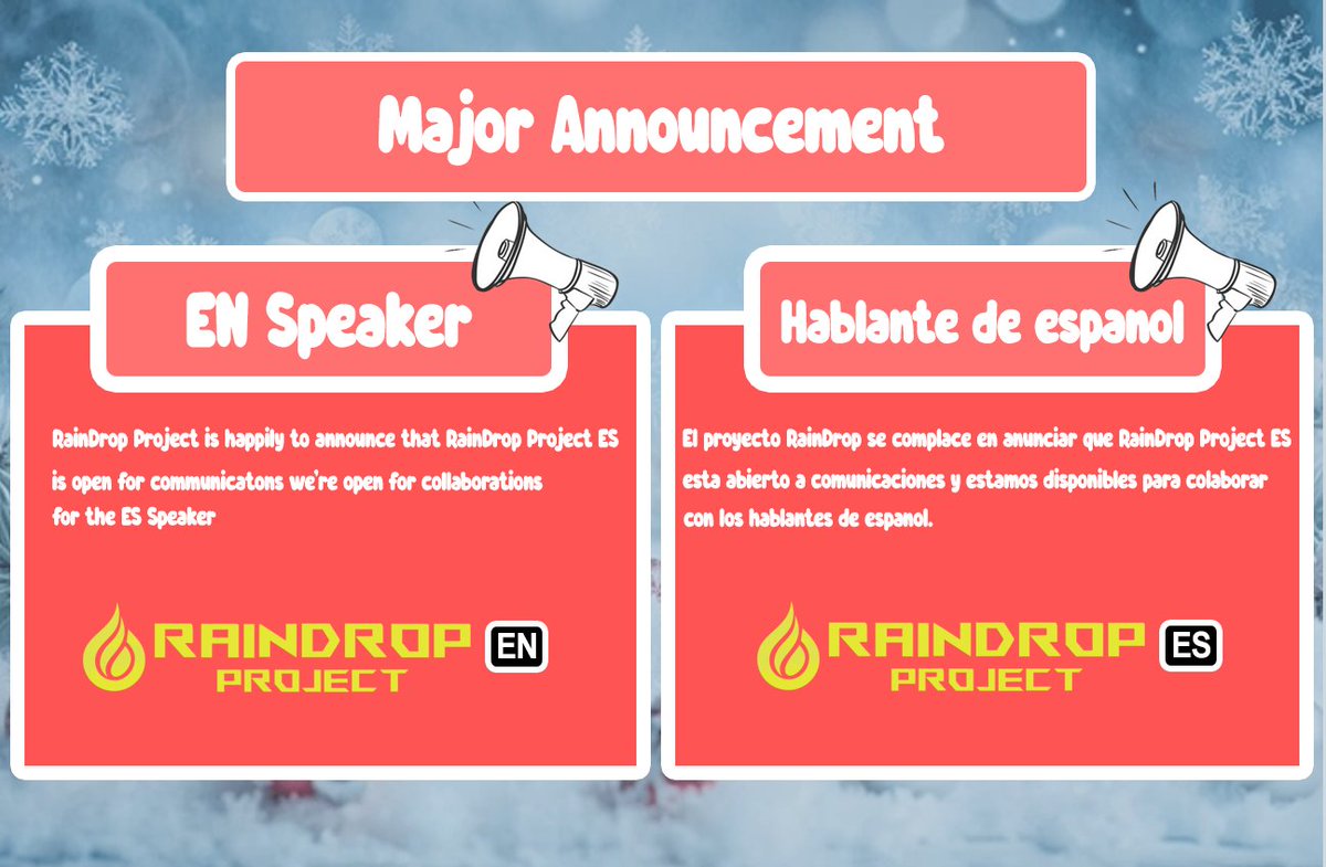 raindrop_global's tweet photo. 「Major Announcement/Anuncio importante」
  
please everyone read/Por favor, todos lean 

 #ENVTuber #VtuberES  #VTuberGroup https://t.co/CtPF4cb7mk