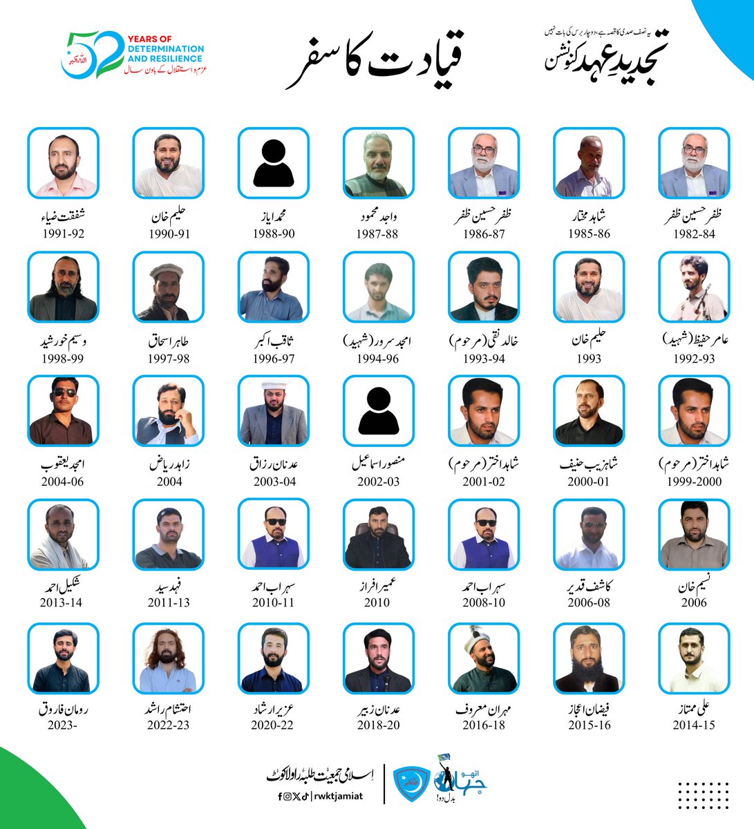 rwktjamiat's tweet photo. عزم و استقامت کے باون سال
قیادت کا سفر

تجدیدِ عہد کنونشن | 21 دسمبر | 5:00 بجے شام

#rwktjamiat #52yearsofdeterminationandresilience https://t.co/2P6vvesoBl