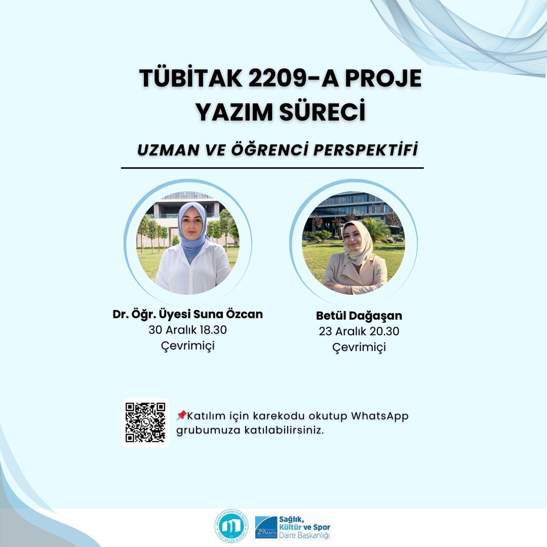 Tübitak 2209-A projesi hazırlamak istiyorum ama nasıl hazırlanır bilmiyorum diyenler için harika bir seminerle geldik.

📌Uzman ve öğrenci perspektifinden Tübitak proje hazırlanma ve yazım sürecini dinleyeceğiz.