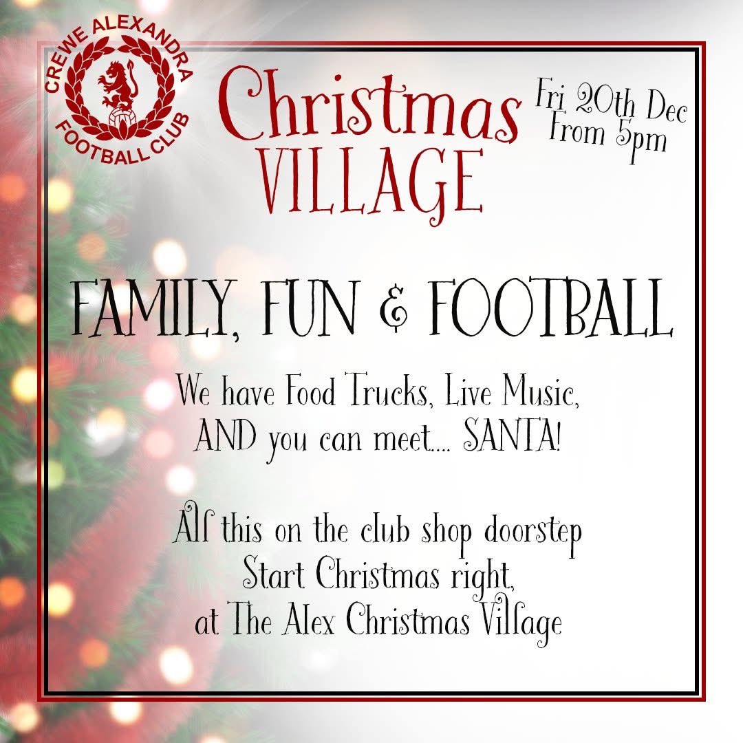 TODAY IS THE DAY ⚽️⚽️⚽️⚽️

Sales today: 202
Tickets left: 762
Attendance so far: 8602
Home capacity: 9,405

Remember - Christmas Village opens at 5pm 🎅🎅🎅

🎟️⬇️
tinyurl.com/ChristmasComeE…