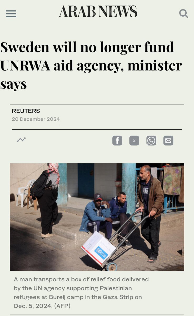 EllaTravelsLove's tweet photo. This is a step in the right direction.
UNRWA perpetuates the Palestinians’ status as victims, preventing them from progressing, improving their situation, and taking responsibility for their lives.

UNRWA is responsible for the curriculum of many Palestinians, and its textbooks include incitement to murder, the aspiration to become martyrs, and antisemitism. 

These elements prevent raising generations of Palestinians who can negotiate with Israel without violence.

Kudos to Sweden, assuming this will indeed be implemented.