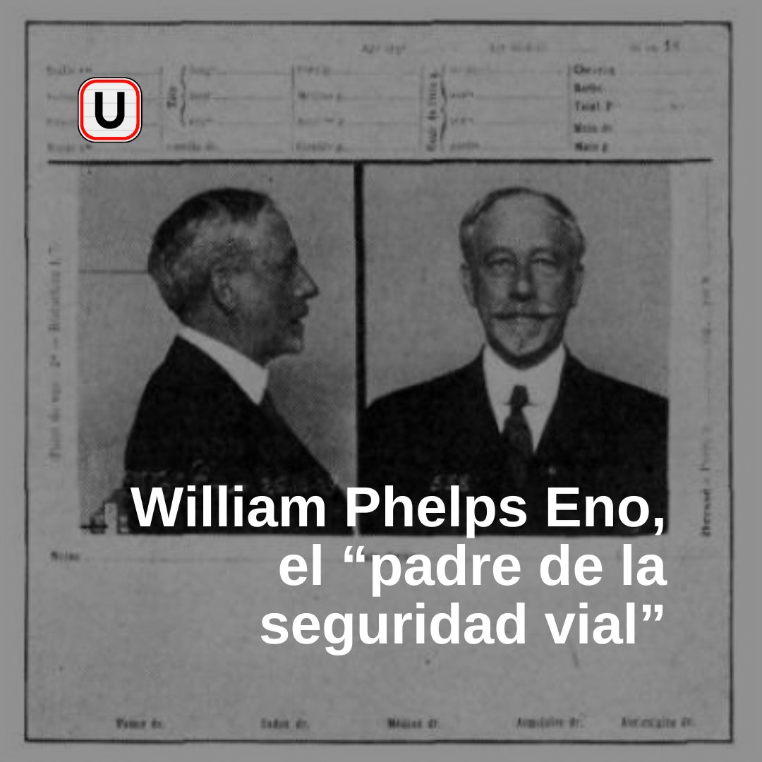 urbasenal's tweet image. 👤 William Phelps Eno, el "𝗽𝗮𝗱𝗿𝗲 𝗱𝗲 𝗹𝗮 𝘀𝗲𝗴𝘂𝗿𝗶𝗱𝗮𝗱 𝘃𝗶𝗮𝗹" , revolucionó el tráfico urbano sin conducir. En 1900, propuso señales de tráfico, incluida una 𝘀𝗲𝗻̃𝗮𝗹 𝗱𝗲 𝗦𝘁𝗼𝗽 𝗰𝘂𝗮𝗱𝗿𝗮𝗱𝗮, sentando las bases de la señalización moderna.🚸  #Urbaseñal