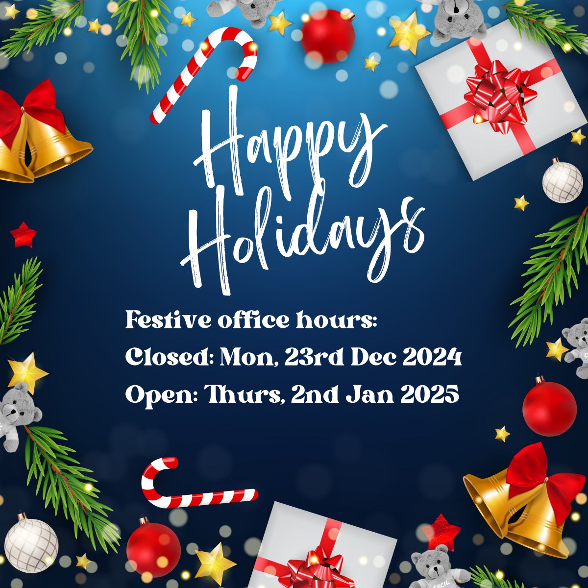 🎉 2024 has been a year of growth, achievements &amp; milestones! Huge thanks to our amazing team, partners &amp; clients for making it all possible.

🎄 Festive office hours:
Closed: Mon, 23rd Dec 2024
Open: Thurs, 2nd Jan 2025

We’re excited for 2025 - it’s going to be a corker! 🎅🥂