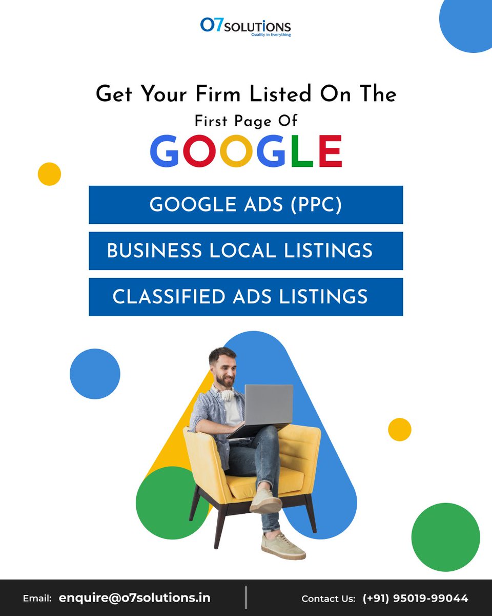 o7_solutions's tweet image. Let O7 Solutions help you get listed on the FIRST page of Google.

Your success starts here! 🌐
o7solutions.in
📞 (+91) 95019-99044, (+91) 62845-45231

#GoogleFirstPage #O7Solutions #DigitalMarketing #GoogleAds #BusinessGrowth #LocalListings #ClassifiedAds #PPCExperts