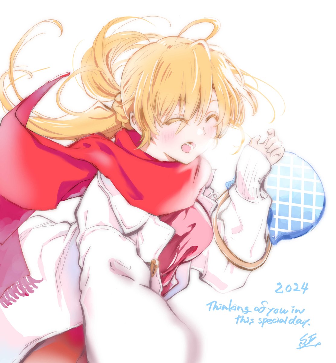 「咲耶ちゃんおたおめ!(去年のに色付けました)今年もホーリーウェディング見てちょっ」|えすえふ/アネゲーのイラスト