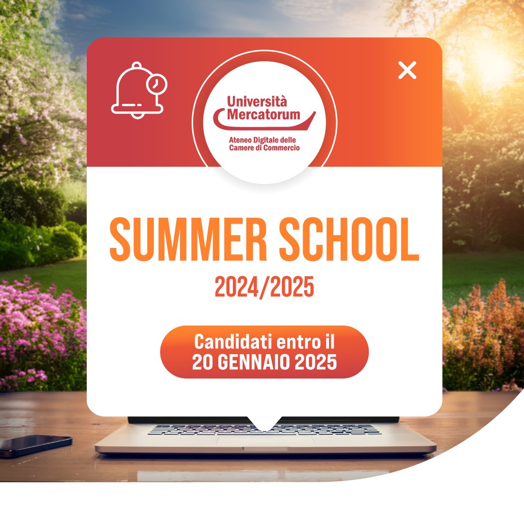 🎓 Ė online il bando per la Summer School 2024!
#UniMercatorum promuove un percorso di alta formazione dedicato ai giovani studiosi interessati a sviluppare competenze avanzate nell’ambito della ricerca sociale

Leggi la notizia e partecipa al bando 👇
bit.ly/summer-school-…