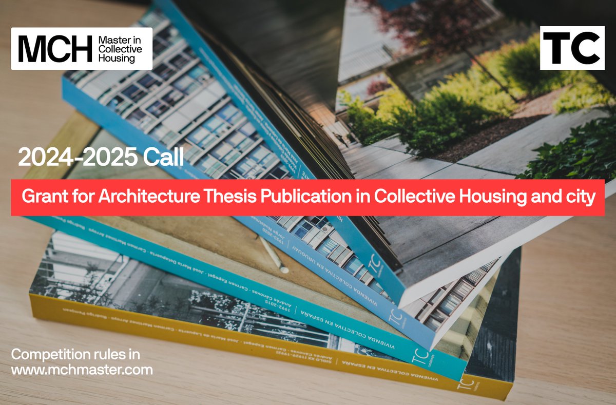 📢 Big Opportunity for Architecture Researchers!
The Master in Collective Housing (MCH) with TC Cuadernos, are back with the Second Annual Research Grant for architecture thesis publication in Housing and city.
🌐 Find out more at mchmaster.com
#ResearchGrant #MCHMASTER