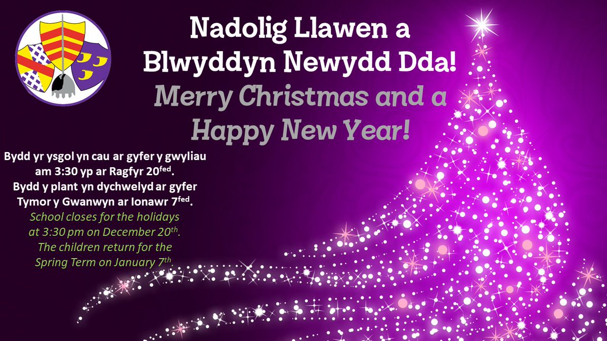 Mwynhewch y gwyliau a gwelwn ni chi yn y flwyddyn newydd. Diolch i bawb am eu holl waith caled a'u cefnogaeth unwaith eto eleni.

Enjoy the break and we'll see you in the new year. Many thanks to everyone for their hard work and support once again this year.

#NadoligLlawen 🎄🌟