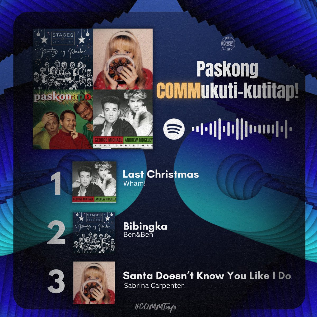 FEU_CommSoc's tweet photo. DAHIL IKAW ANG STAR NG PASKO ✨
Namamasko po!📷 5 Days left before Christmas!🎄

Let’s keep the spirit of Christmas by singing along to our Paskong Commukuti-kutitap playlist brought to you by FEU MusiComm ✨

🔗: https://t.co/pRyEwwdUvM

#COMMTayo #Christmas2024 https://t.co/Vll0Y783bi