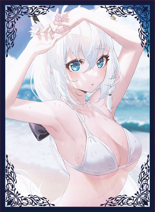 『C105/冬コミ/オンライン頒布/新作第15弾』 
「水着フブキ」スリーブとプレイマットです。 
イラストは、さなだケイスイ様(@Keisuisanada7)になります。 