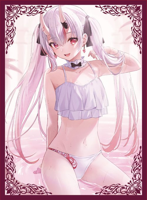 『C105/冬コミ/オンライン頒布/新作第17弾』 
「水着あやめ」スリーブとプレイマットです。 
イラストは、さなだケイスイ様(@Keisuisanada7)になります。 