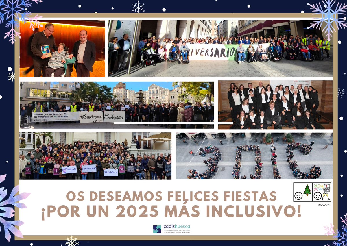 Desde CADIS Huesca os deseamos, de corazón, unas ¡¡Felices Fiestas!! Brindamos por un 2025 más inclusivo, compartido, como siempre, con todos vosotr@s 💙
#FelicesFiestas #Navidad2024 #entidadesCADIS