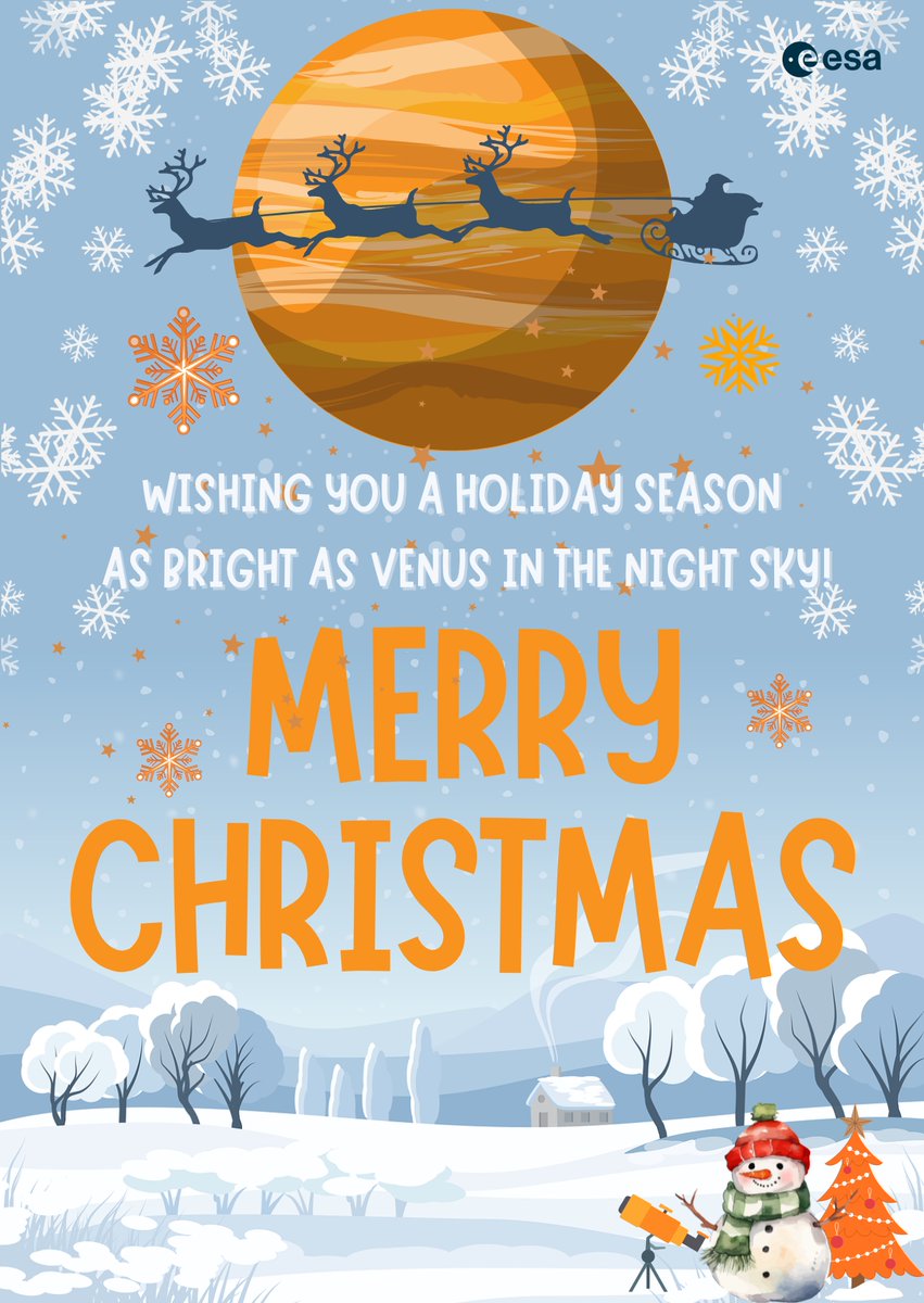 This holiday season, Venus reminds us that there is always more to seek and discover 🔭. Here's to exploring the unknown and cherishing the universal spirit of curiosity &amp; wonder 💫!
Happy Winter Holidays from all of us <a href="/ESA_Envision/">ESA_Envision</a> team❄️☃️🎄! Thank you for being part of our