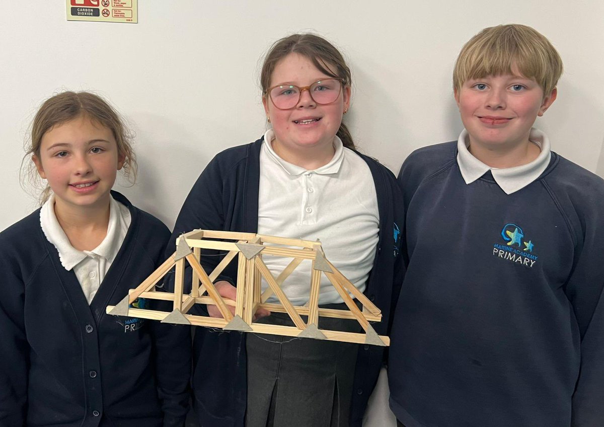 MarineAcademy's tweet photo. In Design Technology this term, Year 6 have taken on the role of bridge architects by investigating different bridges before collaborating brilliantly in groups to measure, cut and assemble wood to create truss bridges. ๐ @TedWraggTrust #MakingAspirationsPossible https://t.co/5msrh6aslz