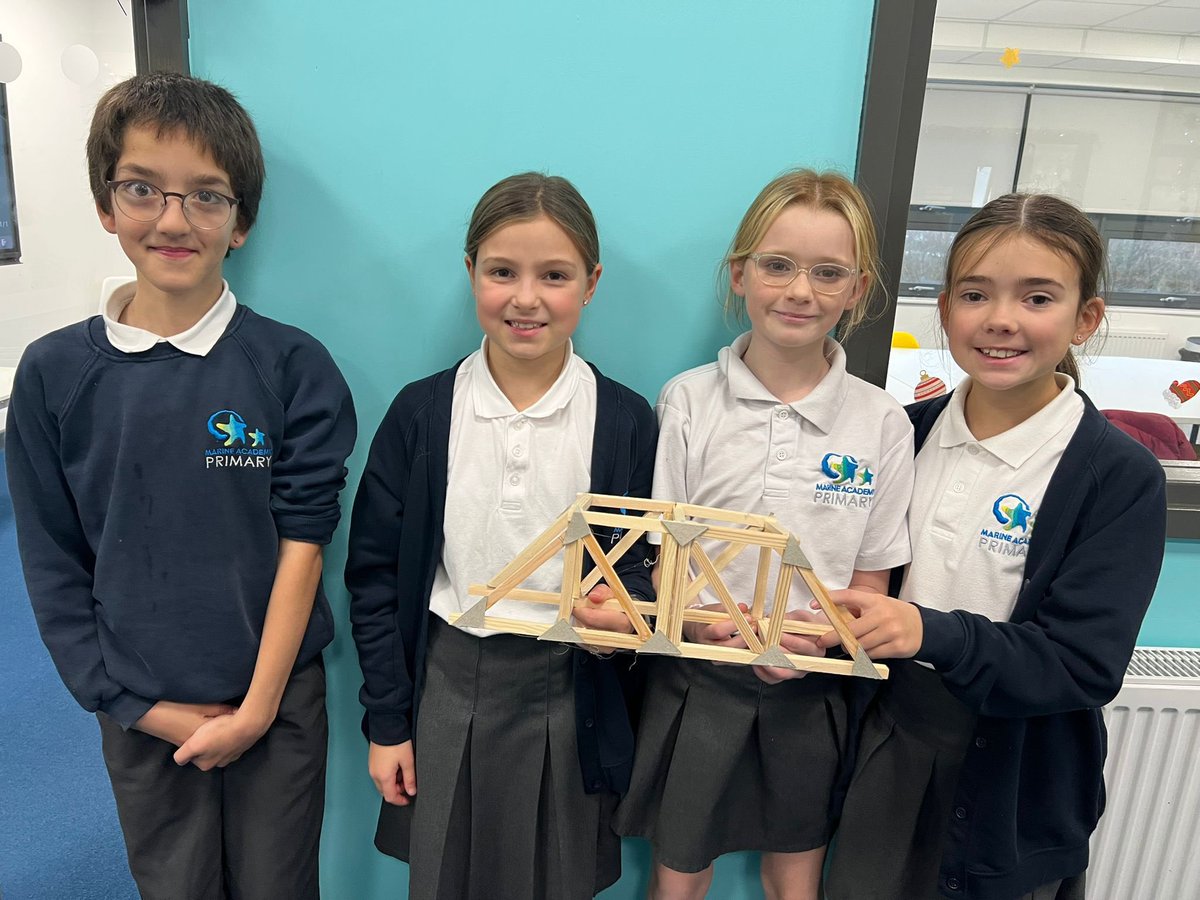 MarineAcademy's tweet photo. In Design Technology this term, Year 6 have taken on the role of bridge architects by investigating different bridges before collaborating brilliantly in groups to measure, cut and assemble wood to create truss bridges. ๐ @TedWraggTrust #MakingAspirationsPossible https://t.co/5msrh6aslz