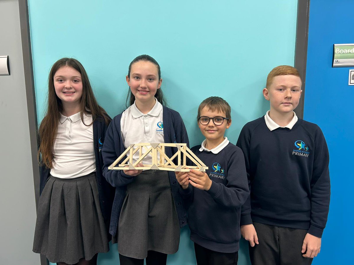 MarineAcademy's tweet photo. In Design Technology this term, Year 6 have taken on the role of bridge architects by investigating different bridges before collaborating brilliantly in groups to measure, cut and assemble wood to create truss bridges. ๐ @TedWraggTrust #MakingAspirationsPossible https://t.co/5msrh6aslz