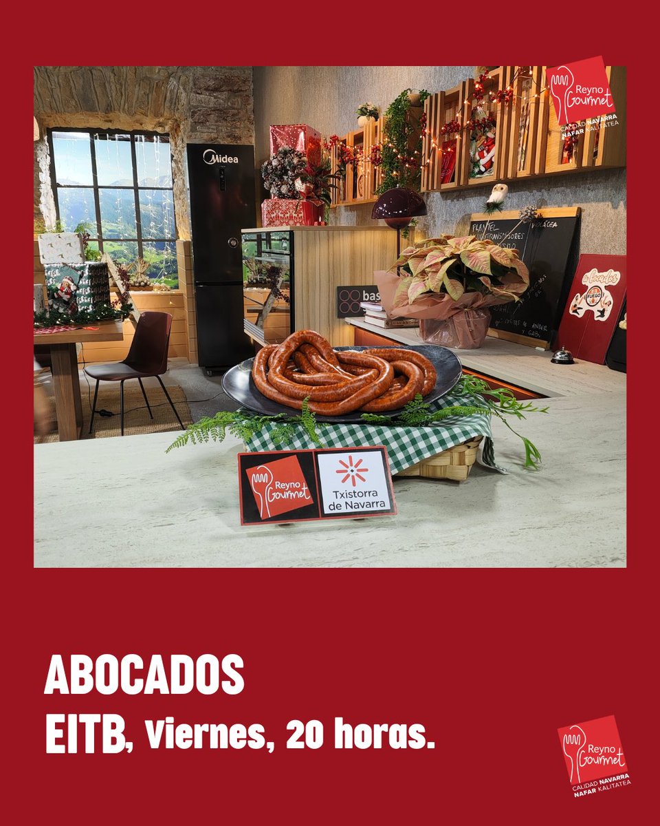 Reyno_Gourmet's tweet photo. ¡No te pierdas la receta de Txistorra de Navarra en el programa Abocados de la @euskaltelebista el especial de Santo Tomás de esta noche! 🔥😍
----
Ez galdu Abocados programako Txistorraren errezeta gaur gaueko Santo Tomaseko saio berezian!🔥😍

#txistorradenavarra #reynogourmet https://t.co/V3E1URLxJH