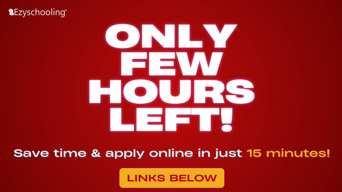 Apply in less than 15 minutes online! 

Note: Schools are now closed.

Link to apply for schools in Delhi:  ezyschooling.com/admissions/sch…

#delhischools #delhiadmissions #delhischooladmissions #admissions #schooladmissions