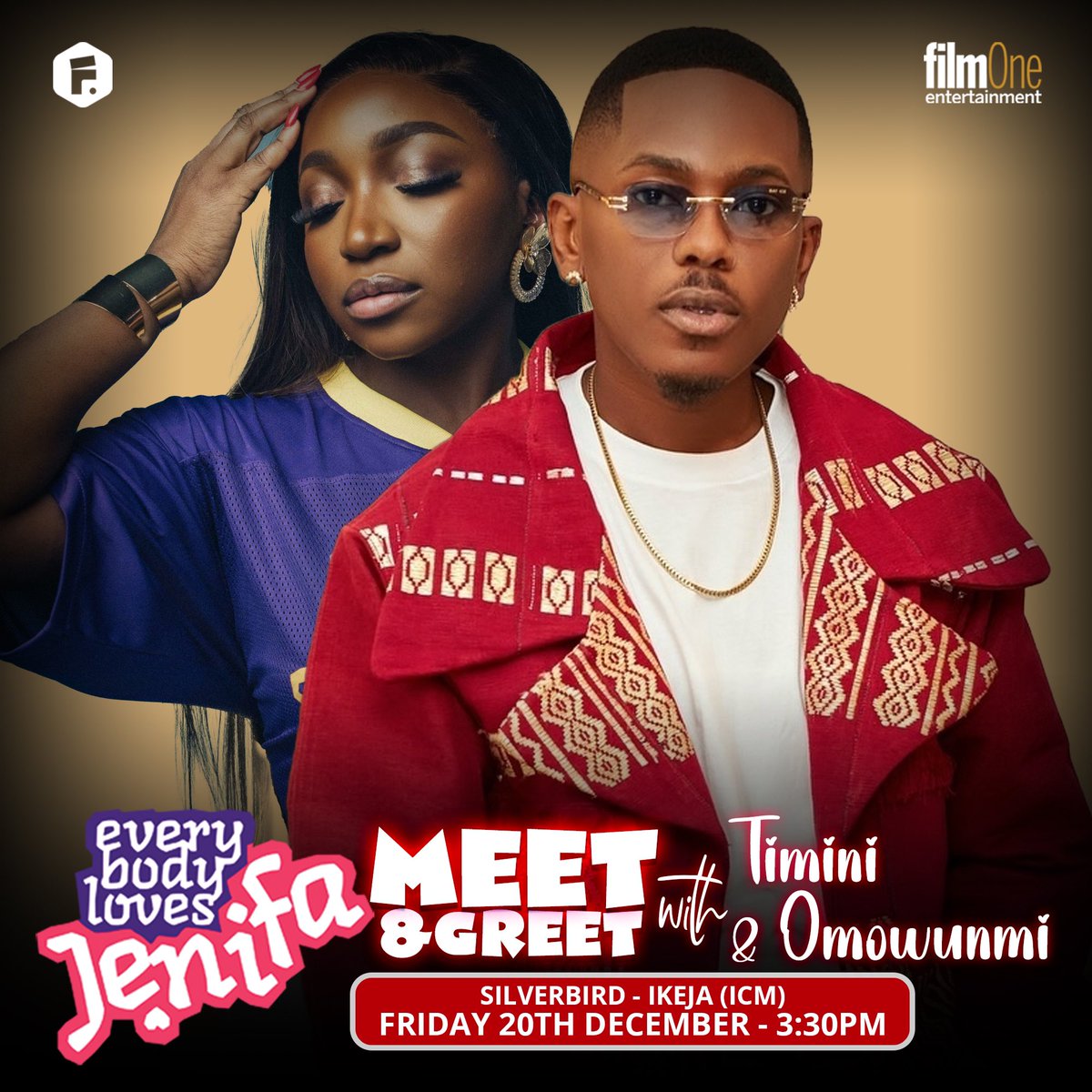 faan_tv's tweet photo. TGIF!!!
See schedules for Meet &amp; Greet with your favs at the cinemas today to watch
#EverybodyLoves Jenifa and get lots of gifts!

#EverybodylovesJenifa is showing in all cinemas Nationwide.
#ELJthemovie
#funkeakindele
#funkeakindelenetwork https://t.co/NXlwolnpKx