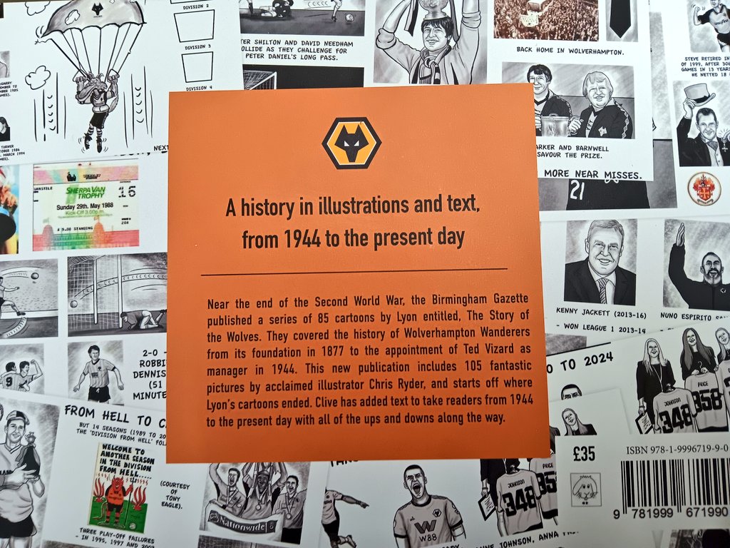 Good morning #Wolverhampton! Something wonderful is here: a glorious new book from #WWFC historian Clive Corbett. Golden Years: The New Story of Wolves tells the club's tale from 1944 to the present, aided by Steve Gordos &amp; illustrator Chris Ryder. Limited, signed &amp; numbered!🐺⚽️