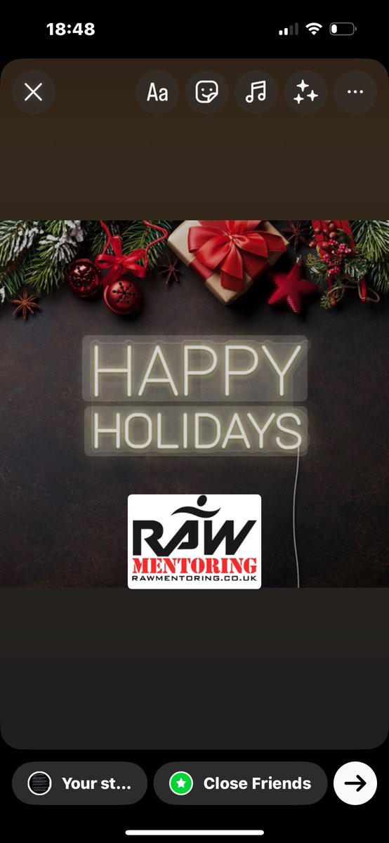 Happy Holidays RAW
Thank you for using our service
This year:
- Supported Over 350 young people 
- In Reading, West Berks, East Berks Surrey &amp; Oxfordshire. 
- Over 14 Free Mentoring sessions /month 
-10 more Free due to Clothes Sale
- Attendance over 80%*

#onelifeatatime