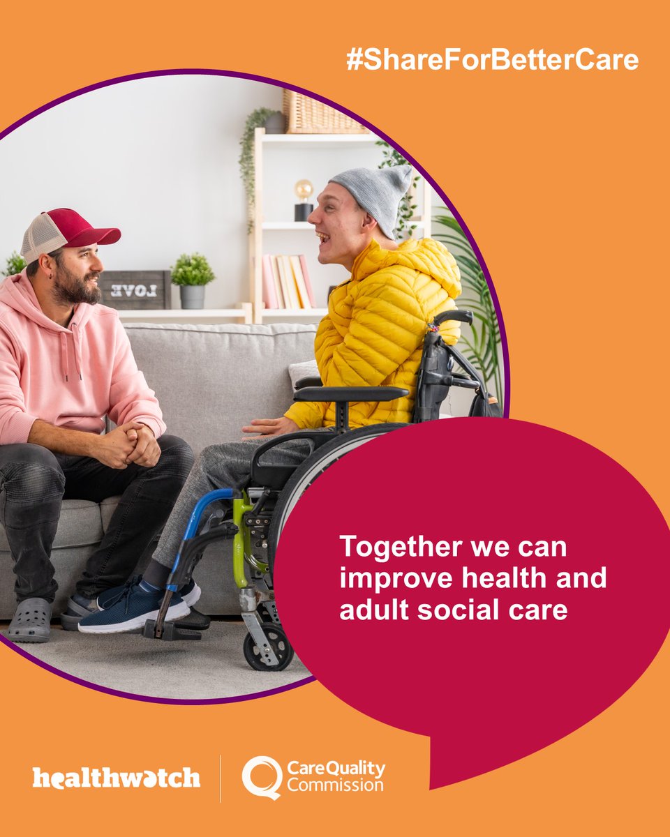 CareQualityComm's tweet image. Everyone should be empowered to share their experiences of care, information and support.

Give feedback on care at: orlo.uk/hfuHG

#ShareForBetterCare