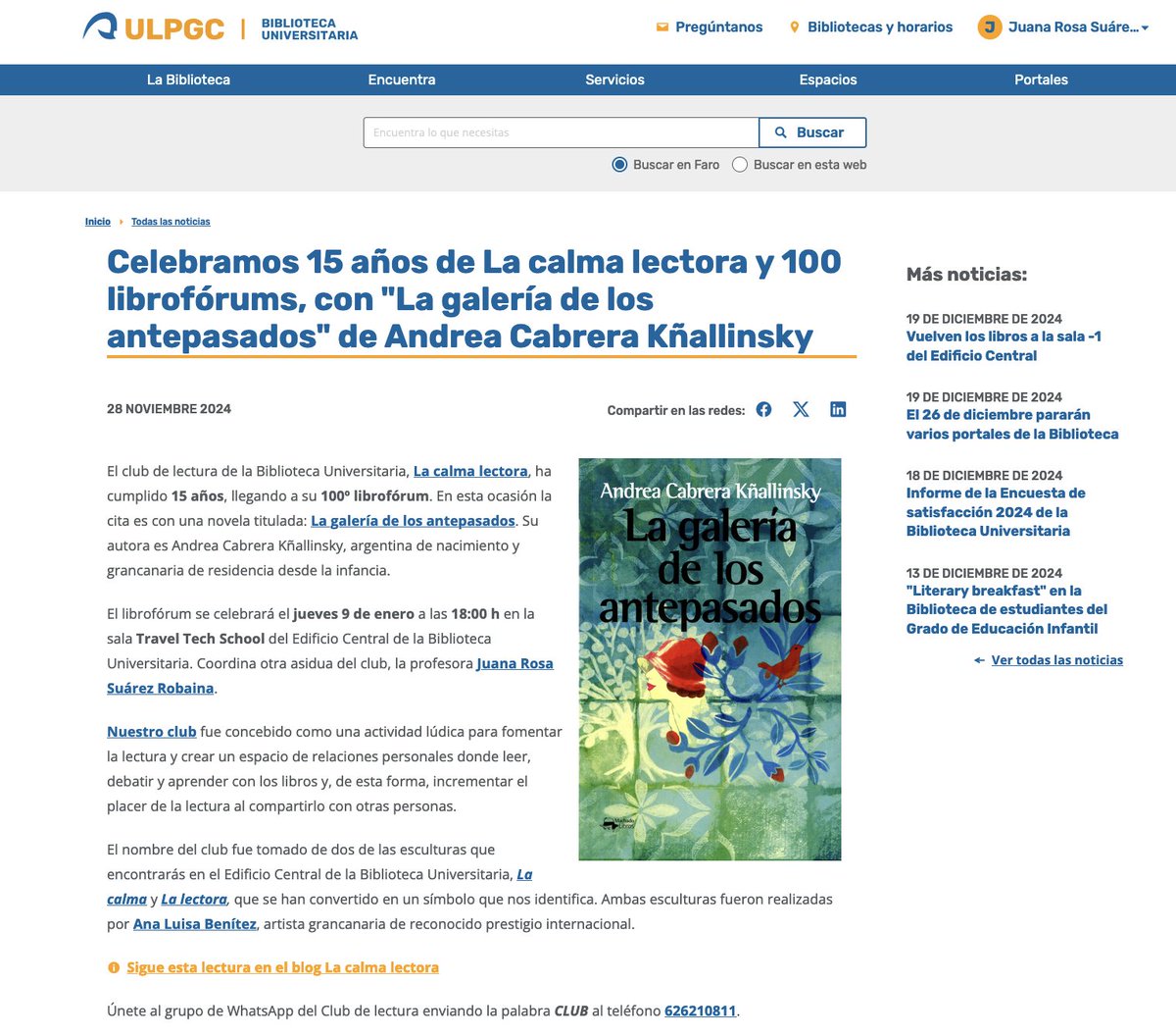 JuanyRsr's tweet photo. Deseando que llegue el 09 de enero 25... Mucho que celebrar en el Club de lectura universitario  "La calma lectora" (@bulpgc )... Habrá Hermenéutica y también "jugaremos el libro"🤫🫶🌴🎂📚🧩 https://t.co/gUh0eFeOx1