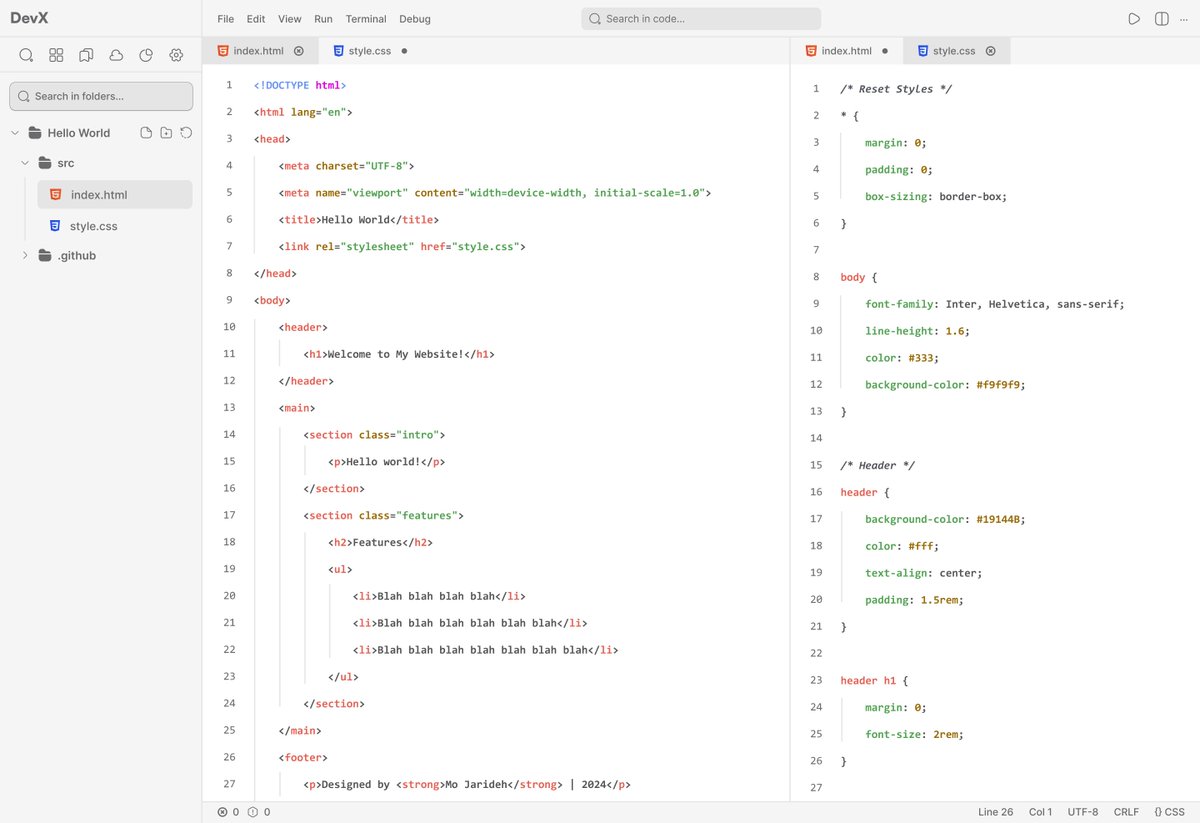 Dev X Code Editor light mode
I will be glad to hear your opinion! 🙌❤

#buildinpublic