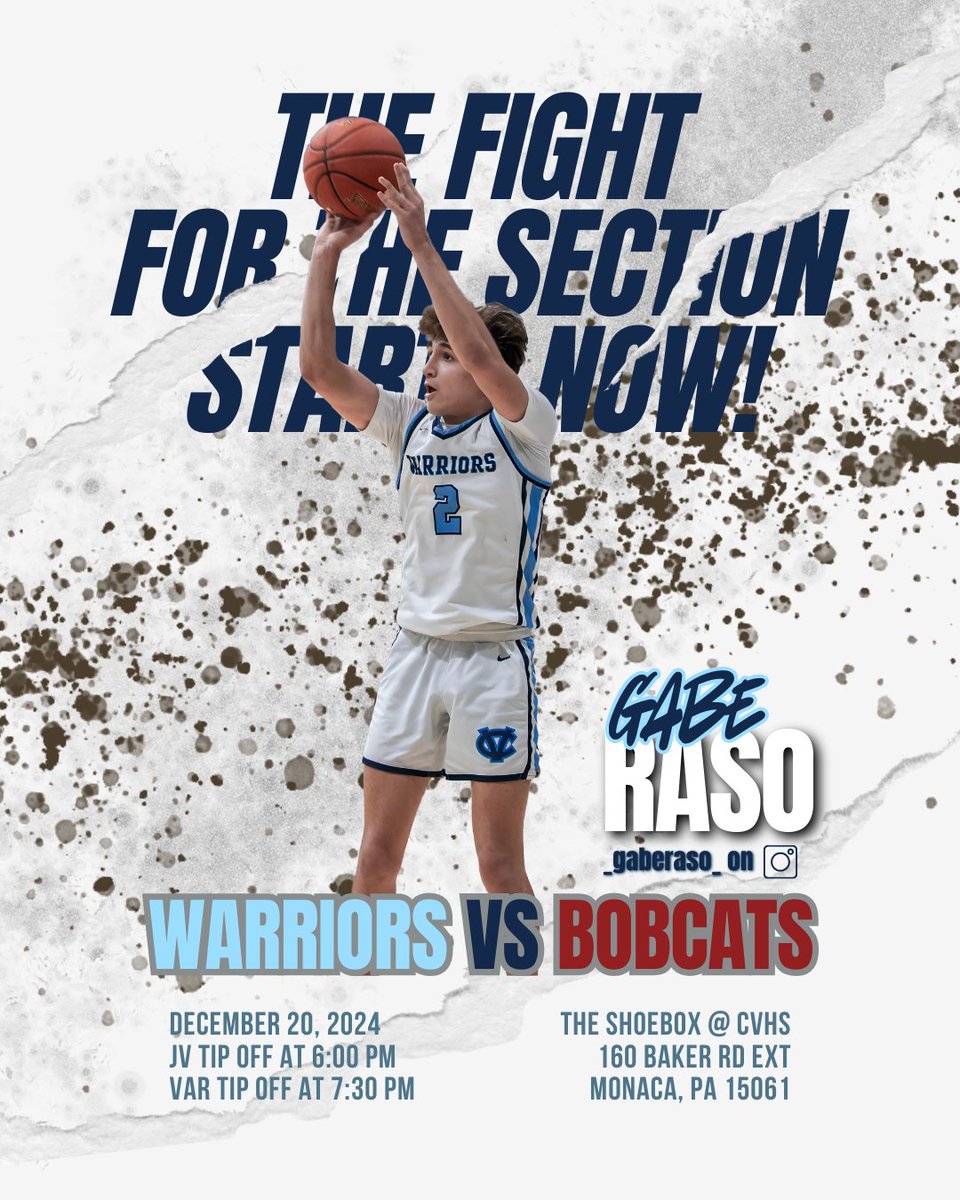 Central Valley Roundball Association (@cvroundball) on Twitter photo π₯π ITβS THE GAME YOUβVE BEEN WAITING FOR, WARRIOR NATION! ππ₯
TONIGHT. THE SHOEBOX. TWO UNDEFEATED TEAMS. ONE RIVALRY.
Your Warriors (5-0) take on the Beaver Bobcats (7-0) in the first section game of the season, and itβs going to be an all-out battle on the court! π₯π ITβS THE GAME YOUβVE BEEN WAITING FOR, WARRIOR NATION! ππ₯
TONIGHT. THE SHOEBOX. TWO UNDEFEATED TEAMS. ONE RIVALRY.
Your Warriors (5-0) take on the Beaver Bobcats (7-0) in the first section game of the season, and itβs going to be an all-out battle on the court!