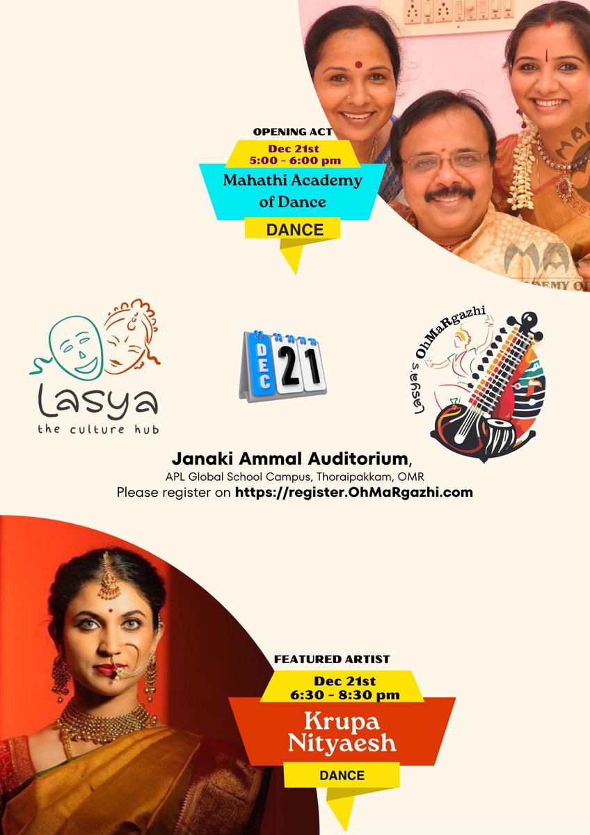 OhMaRgazhi Event - December 21st

#decemberconcerts #margazhiseason #chennaiconcert #carnaticmusic #indianmusic #indianclassicalmusic #music #india #carnatic #indianart #indiandance #rhythm #classicalmusic #liveconcert