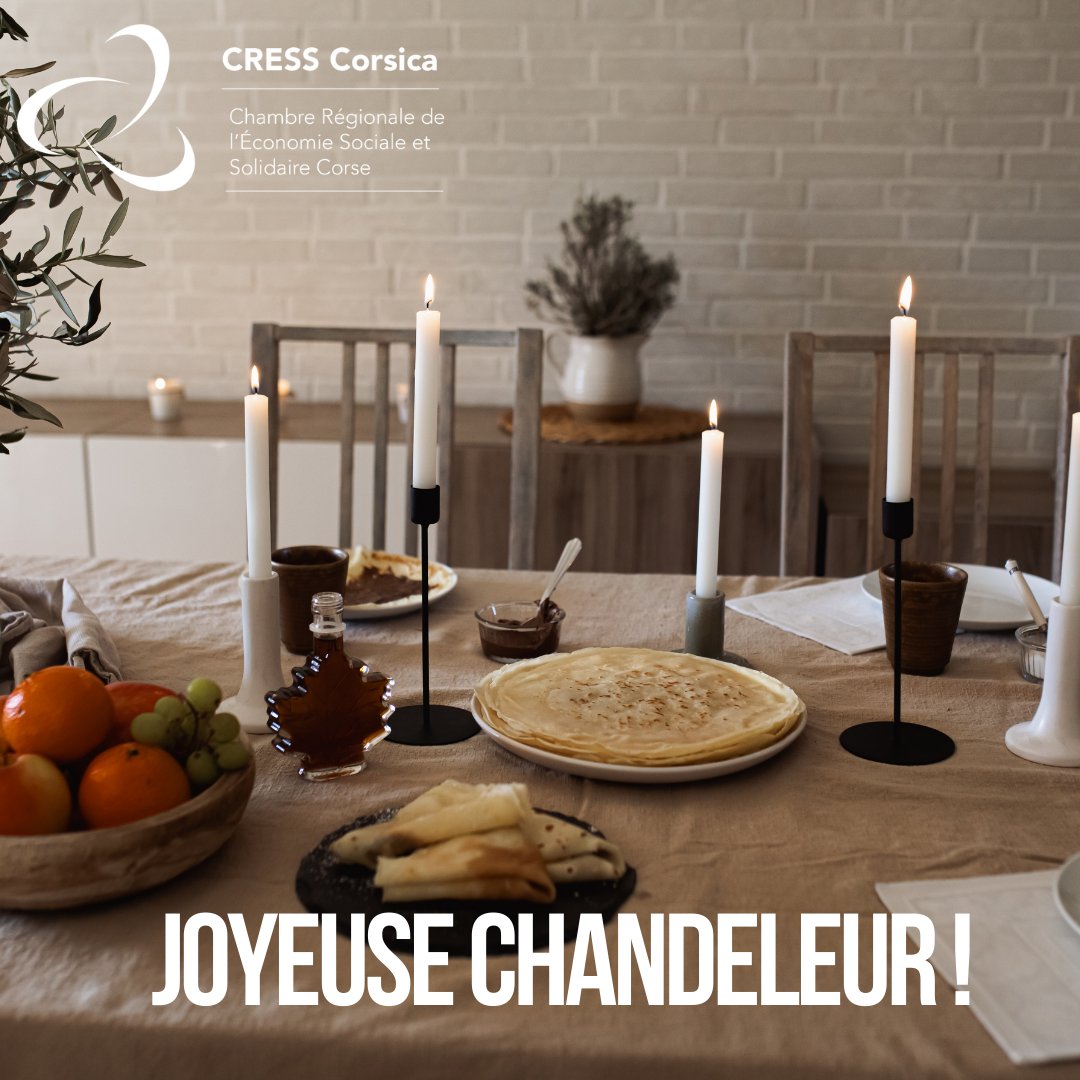 🔆 À l'occasion de la Chandeleur , illuminons nos foyers et nos cœurs. La CRESS Corsica vous souhaite une fête gourmande, sous le signe de la solidarité et de la convivialité. Bon appétit ! 🥞
 #Chandeleur2024 #Solidarité #CRESSCorsica