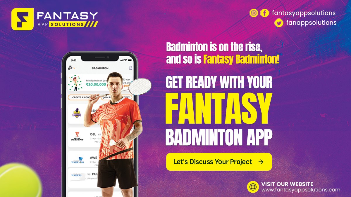 fanappsolutions's tweet image. Want to build a game-changing 𝐅𝐚𝐧𝐭𝐚𝐬𝐲 𝐁𝐚𝐝𝐦𝐢𝐧𝐭𝐨𝐧 𝐀𝐩𝐩?
#FantasyBadmintonApp #FantasyBadminton #FantasyAppDevelopment #FantasyBadmintonAppDeveloper #FantasyBadmintonAppDevelopment #BadmintonAppDevelopment #FantasyBadmintonAppSolutions